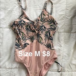 Backless Leafy One Piece Swimsuit